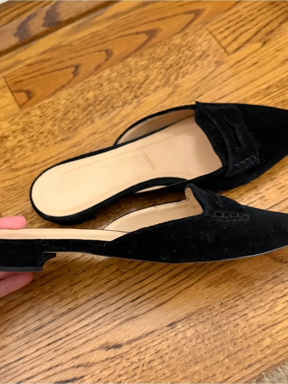 J. Crew Black Velvet Loafer Mules 9.5US